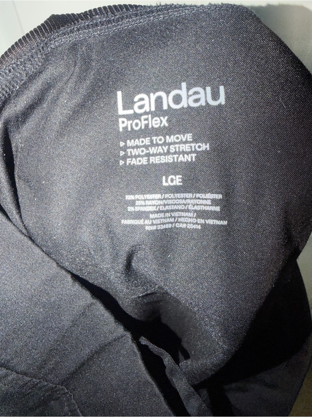 Women Landau ProFlex Black Scrub pants- Large